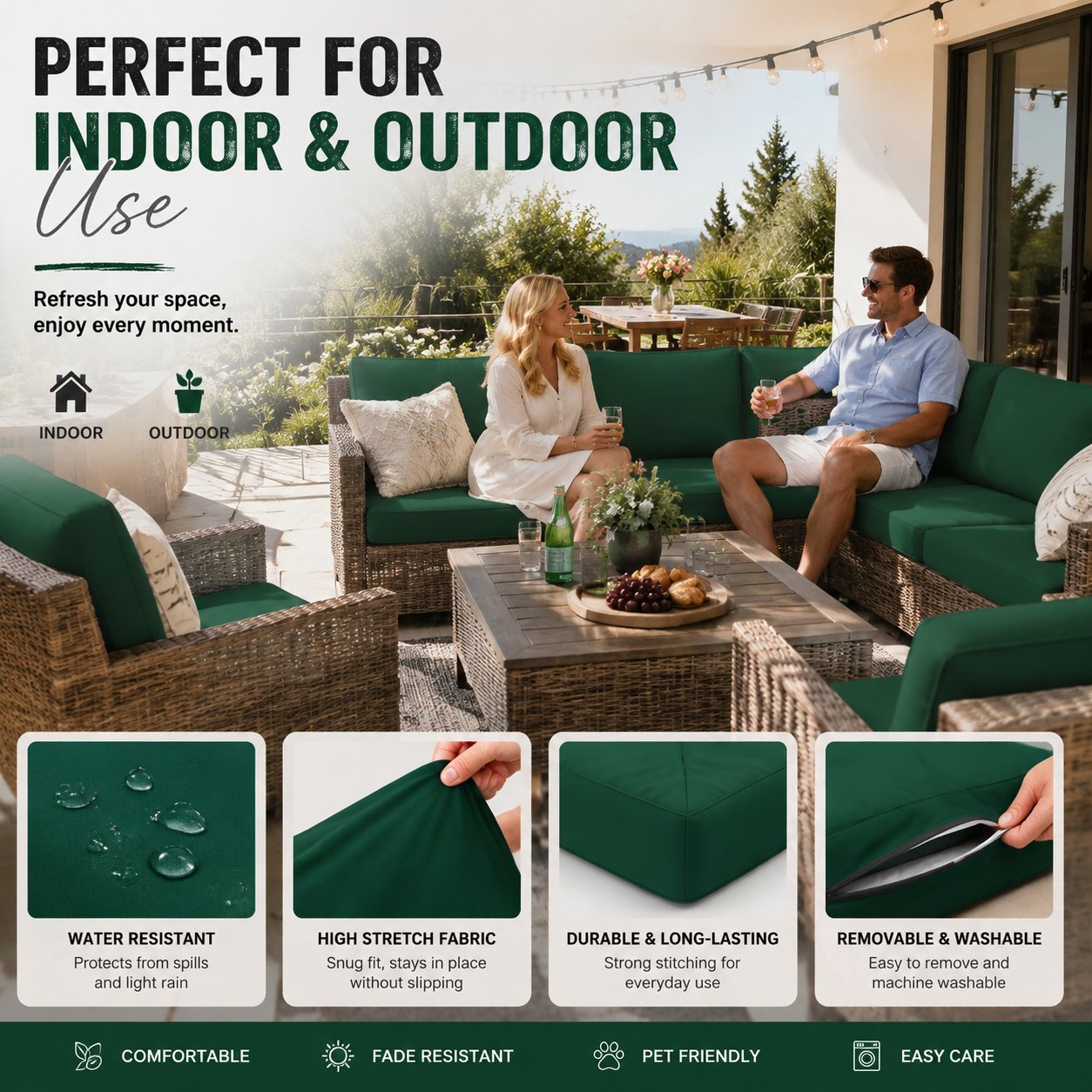 🪑 Stretch Sofa Cushion Covers — Only $9.99 Per Cover