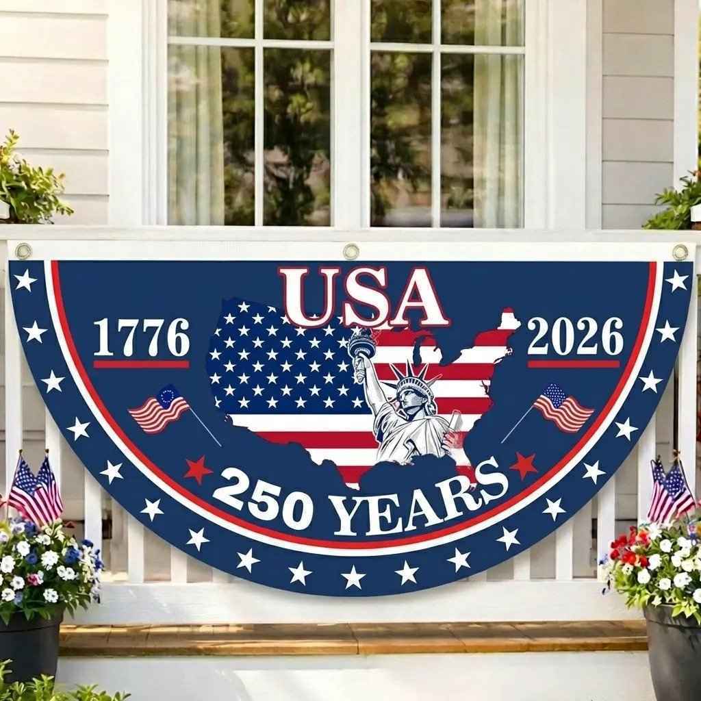 🎉 Celebrate USA’s 250th – Patriotic Half Round Banner 🦅