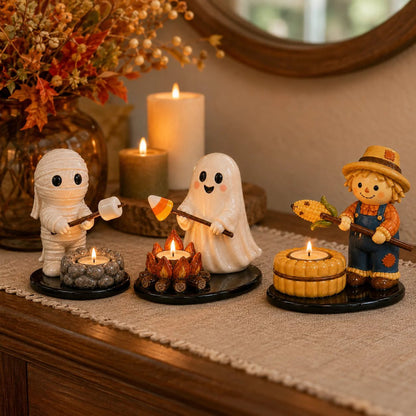 🔥LAST DAY 51% OFF🍂👻Halloween Campfire Tealight Holder ✨– Cozy Spooky Tabletop Décor