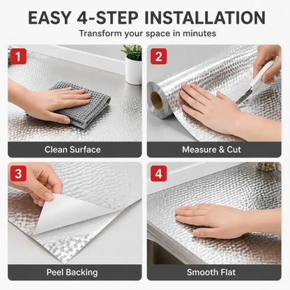 🎁Last Day Promotion 49% OFF🔥Kitchen Peel and Stick Wallpaper Backsplash Waterproof Kitchen Stickers - Silver / Buy 1