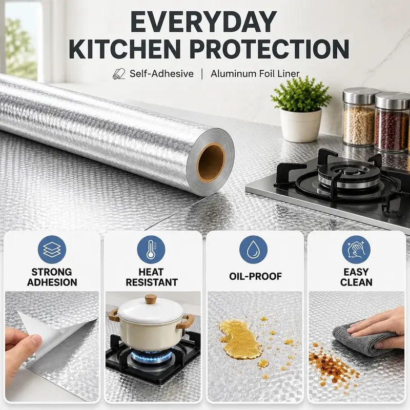 🎁Last Day Promotion 49% OFF🔥Kitchen Peel and Stick Wallpaper Backsplash Waterproof Kitchen Stickers - Silver / Buy 1