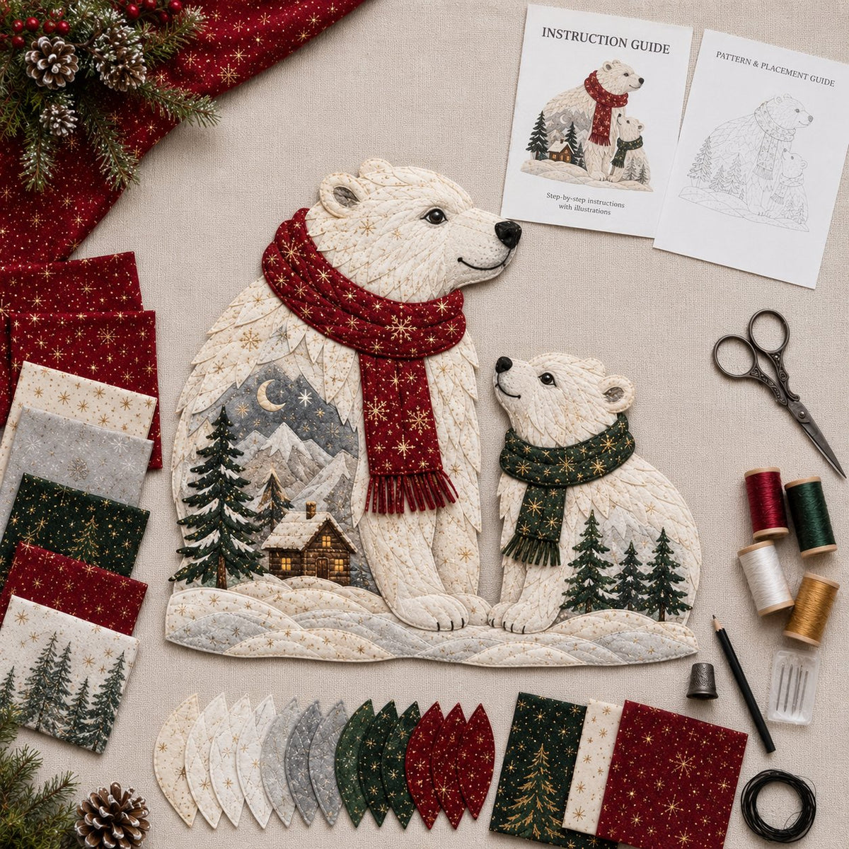 🔥Last Day 49% OFF - 🎄🎅Christmas Woodland Wildlife DIY Patchwork Kit – ✨Create a Festive Handmade Keepsake