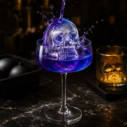 🥳2026 HOT SALE💀🧊 50% OFF! DIY Silicone Skull Ice Cube Tray – Giant slow-melt skull for whiskey, cocktails & more✨