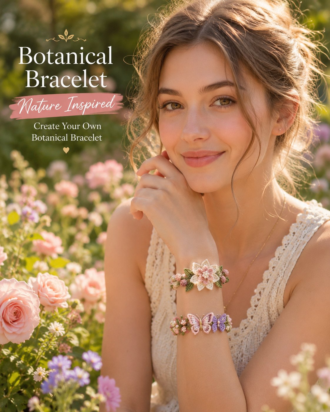 🌿🌸 DIY Nature-Inspired Crochet Bracelet Kit – Create Beautiful Handmade Floral Bracelets