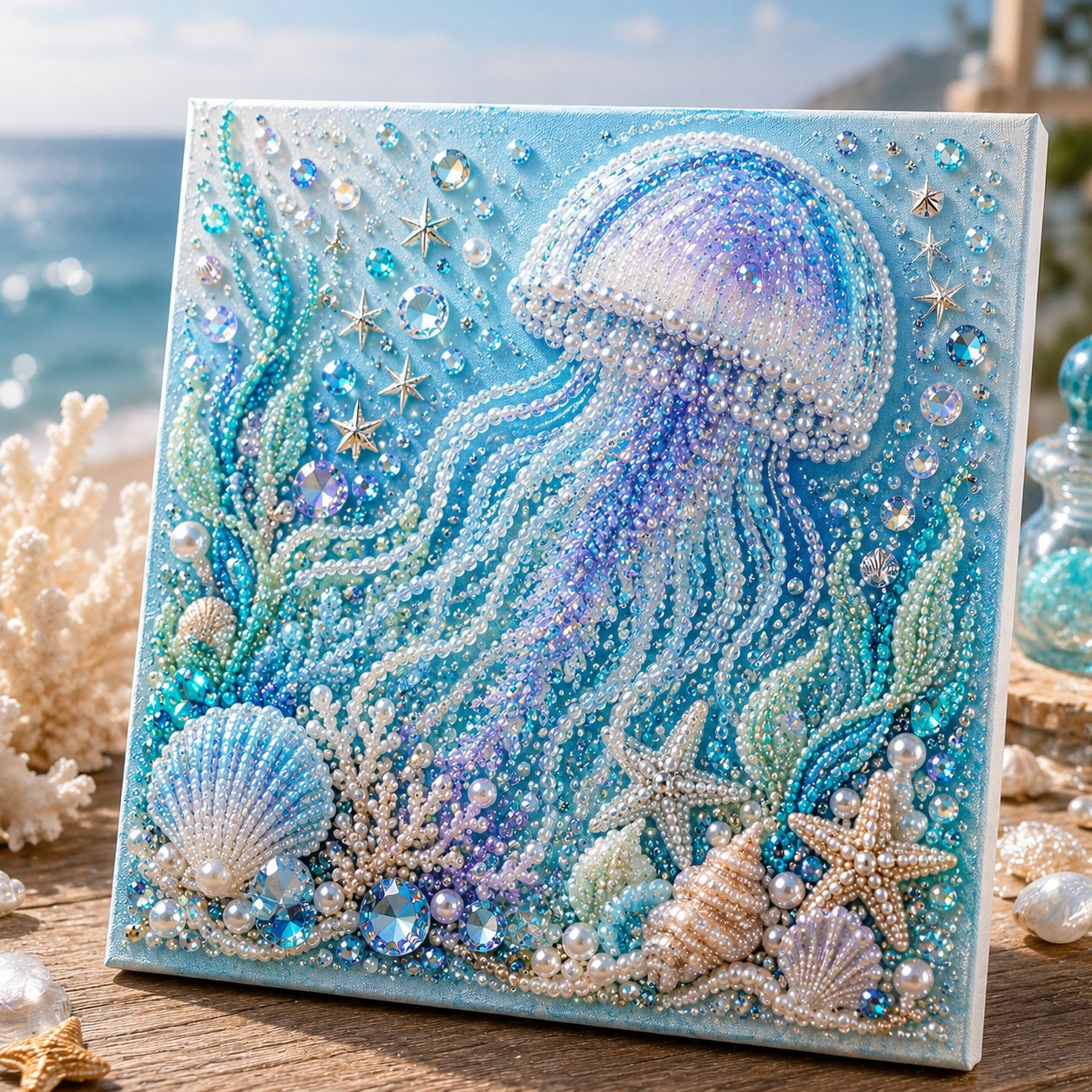 🔥 Up To 61% OFF Sale - 🌊✨ Ocean Theme Pearl Art DIY Kit – Relaxing DIY Craft to Create Stunning Coastal Artwork
