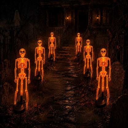 🔥HOT SALE💜💀 Solar Skeleton Yard Stake – Spooky Halloween Outdoor Light Decoration