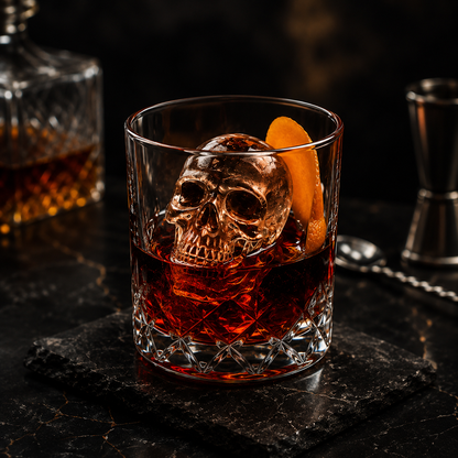 🥳2026 HOT SALE💀🧊 50% OFF! DIY Silicone Skull Ice Cube Tray – Giant slow-melt skull for whiskey, cocktails & more✨