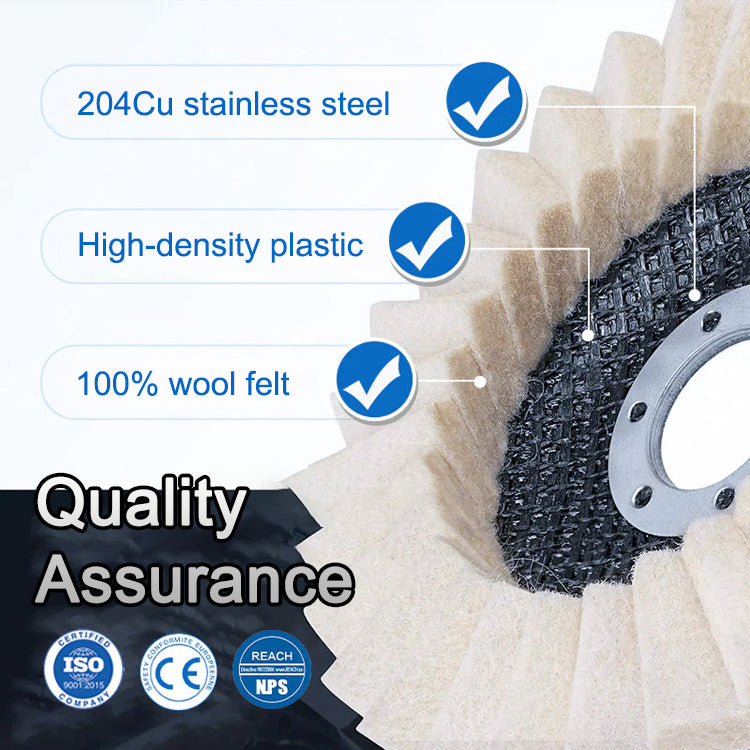 【Hot Sale - 50% OFF Today】Century-old Wool Felt Flap Wheel, sanding and fine finishing 2-in-1