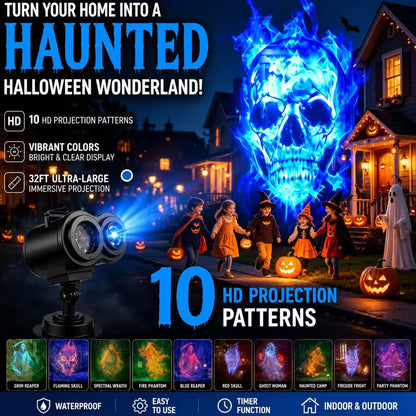 🎃 50% OFF Today – 32FT HD Halloween Projector with 10 Spooky Scenes, Remote & Timer