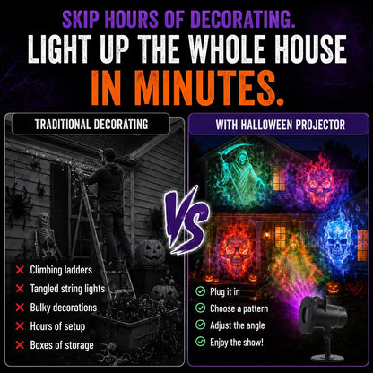🎃 50% OFF Today – 32FT HD Halloween Projector with 10 Spooky Scenes, Remote & Timer