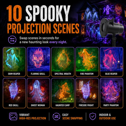 🎃 50% OFF Today – 32FT HD Halloween Projector with 10 Spooky Scenes, Remote & Timer