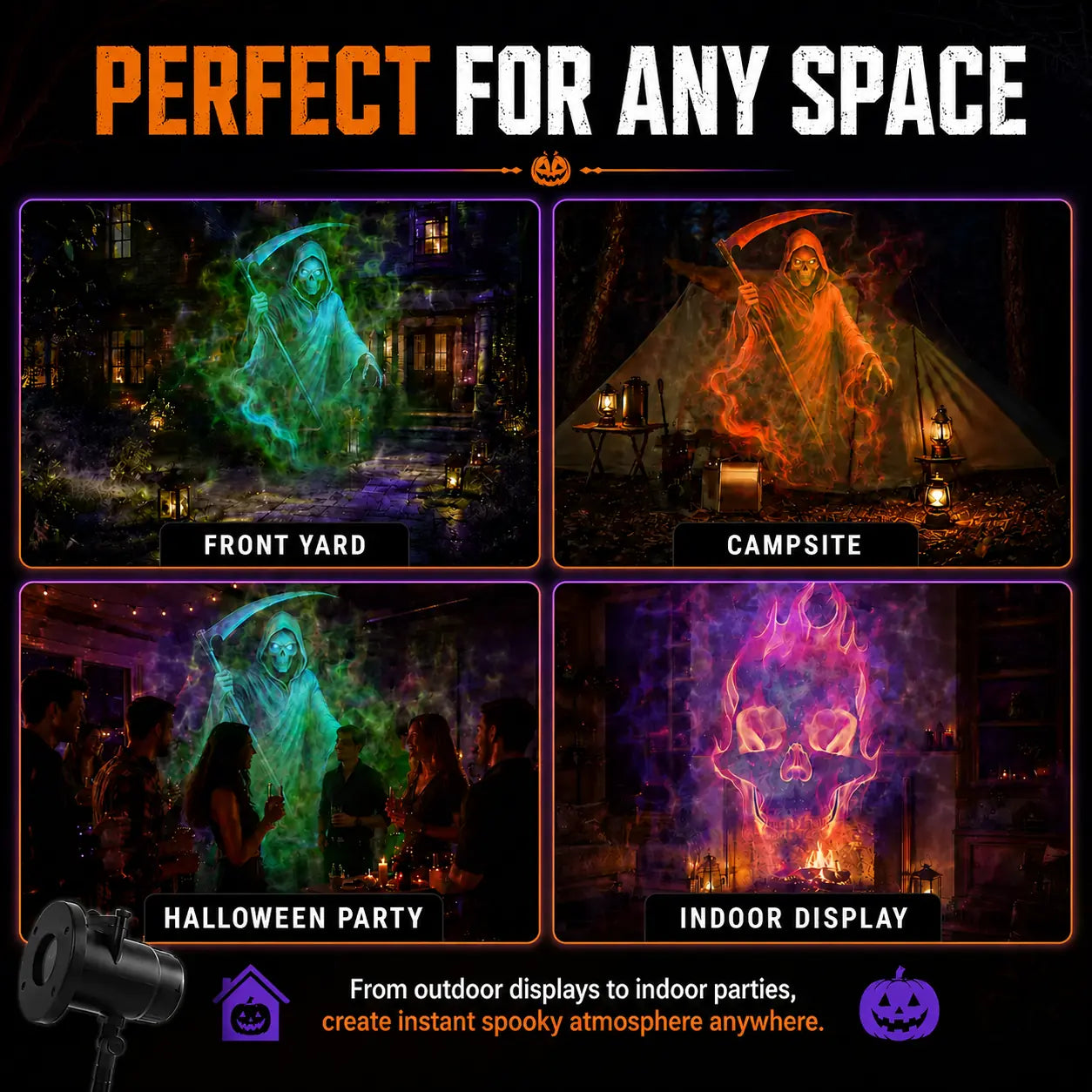 🎃 50% OFF Today – 32FT HD Halloween Projector with 10 Spooky Scenes, Remote & Timer