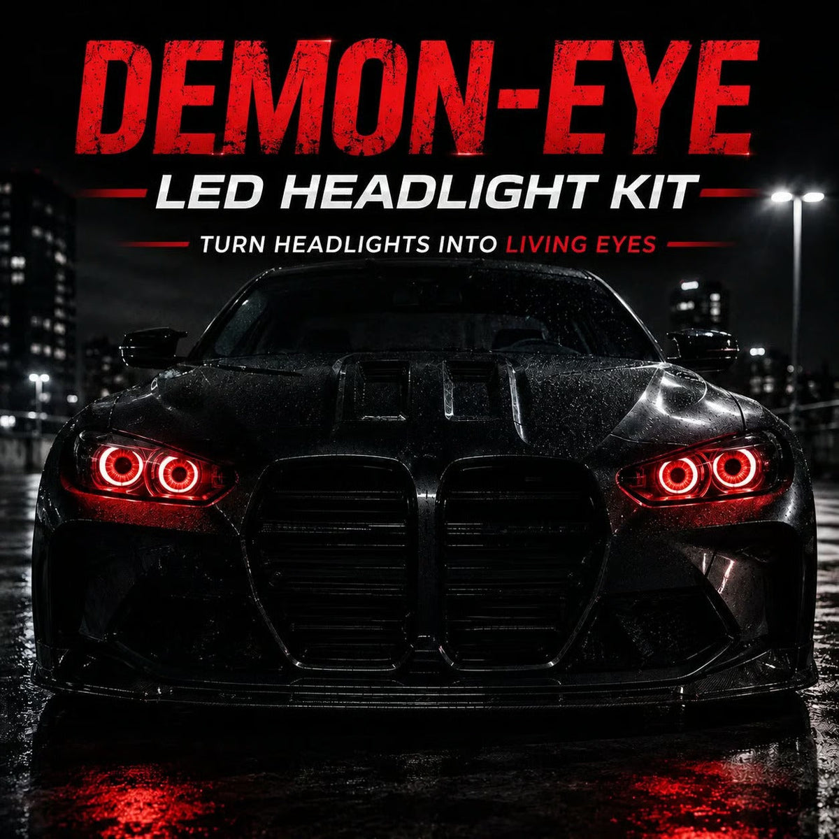 Demon Eye RGB Headlight Kit – Animated Iris Car Lighting Upgrade