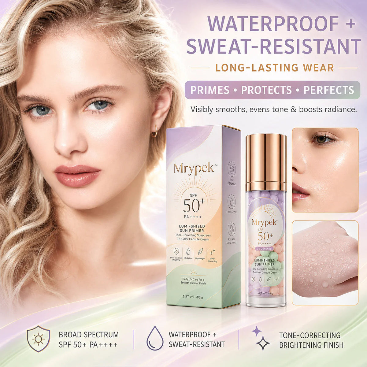 📢📢50% OFF !! ⏰3-color Delicate Hydration Brighten Skin Tone Waterproof Concealer Isolation Cream