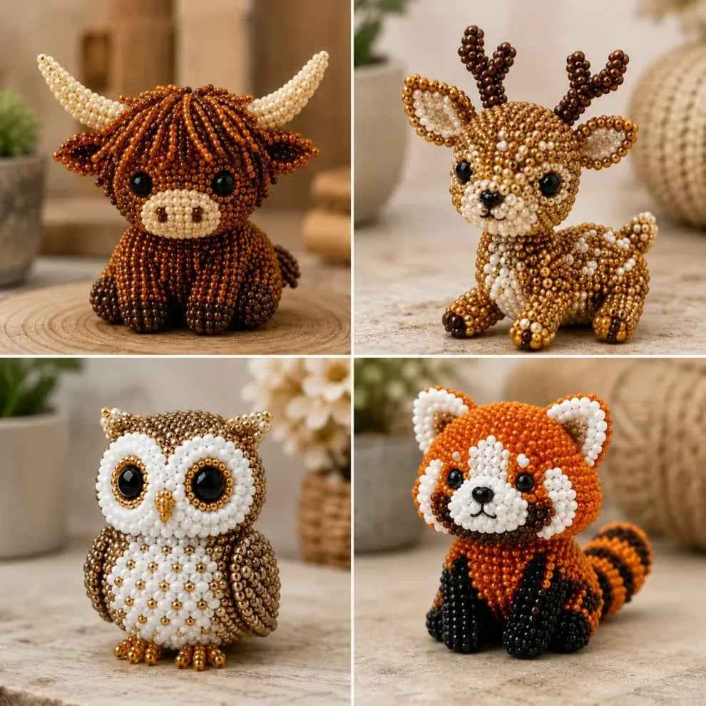 🏆Limited Time Sale 50% OFF🧵✨Petite 3D Beaded Animal Craft Kit