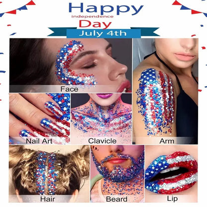 🦅4th of July Glitter Stick✨🔔Red, White & Blue Body & Hair Sparkle