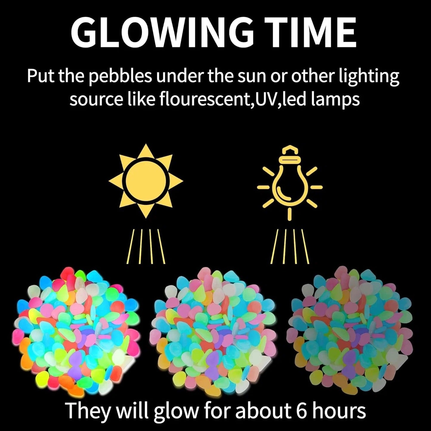 🔥LAST DAY SALE - 65%OFF🔥🌈Colorful Glow-in-the-Dark Garden Stones