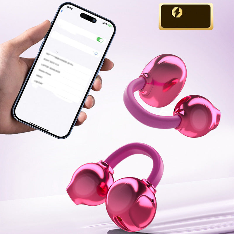 💖 Jewelry worn on your ears! Butterfly clip-on Bluetooth earphones, painless to wear, Bluetooth 6.0, IPX5 waterproof.