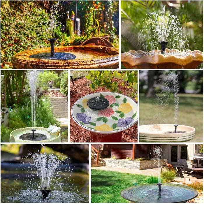 Basic solar fountain model with suction cups