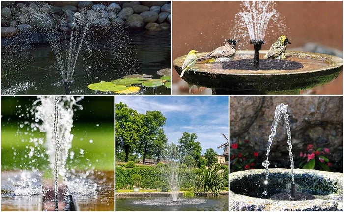 Solar fountain used in a birdbath