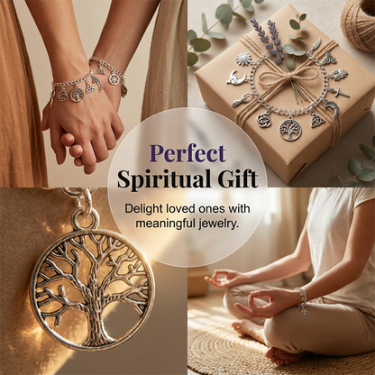 🌙 Vintage Witchy Charm Bracelet – Mystical Celestial Jewelry For Everyday Magic