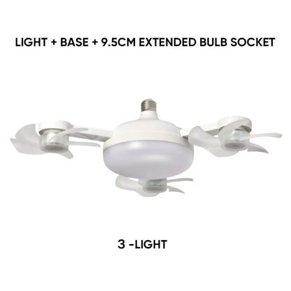 💡 E27 Socket Ceiling Fan Light – 2-in-1 LED Fan Bulb with Remote Control for Bedroom, Kitchen & Home Cooling